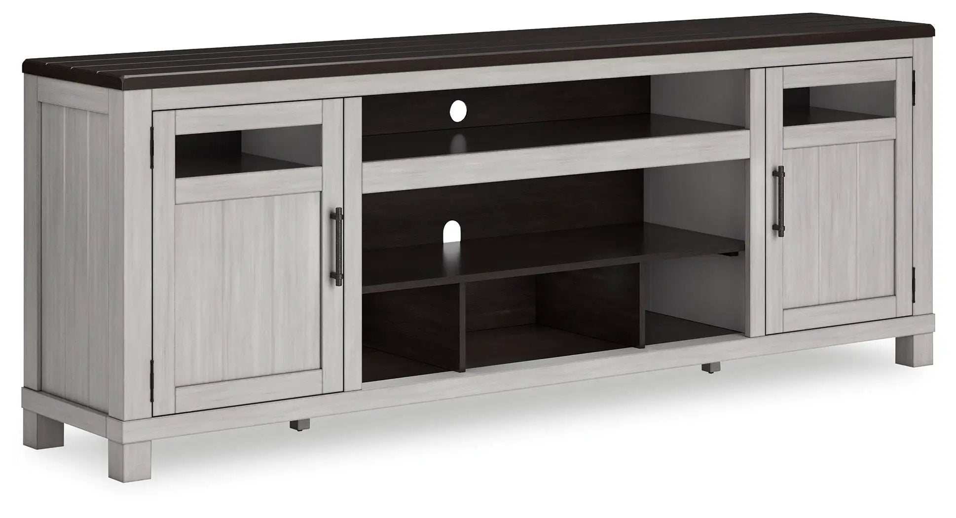 Darborn - XL TV Stand W/Fireplace Option - Gray / Brown by Unique Piece Furniture