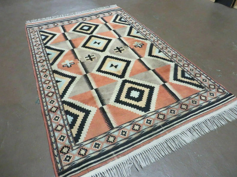 4' X 6' Vintage Handmade Turkish Melas Oushak Wool Rug Carpet Mehrab Red Nice by Jewel Rugs