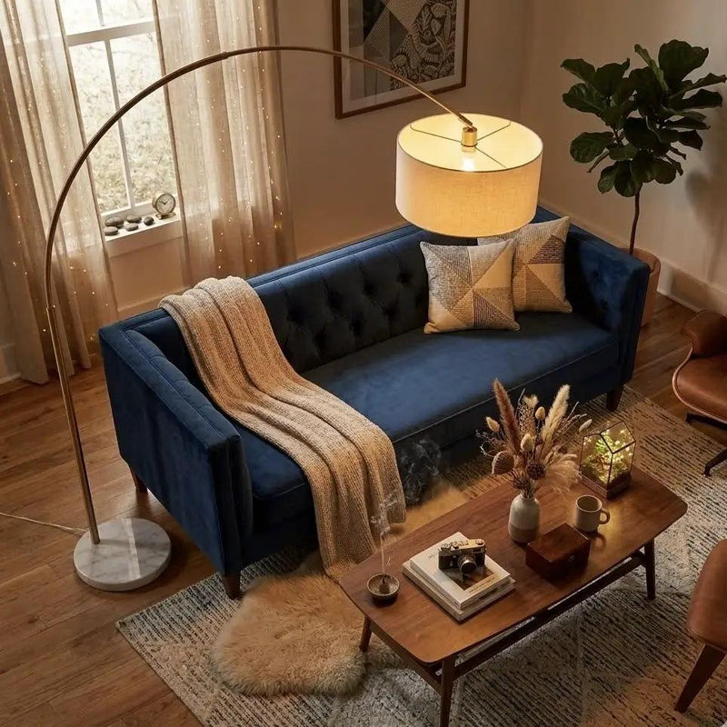 Ambient - Arch Floor Lamp With Large Shade - Gold / White by HouseOfZazla
