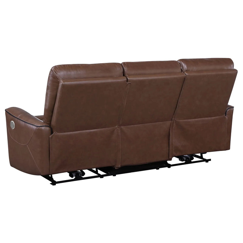 Greenfield 3-piece Power Reclining Sofa Set Saddle Brown by Unique Piece Furniture