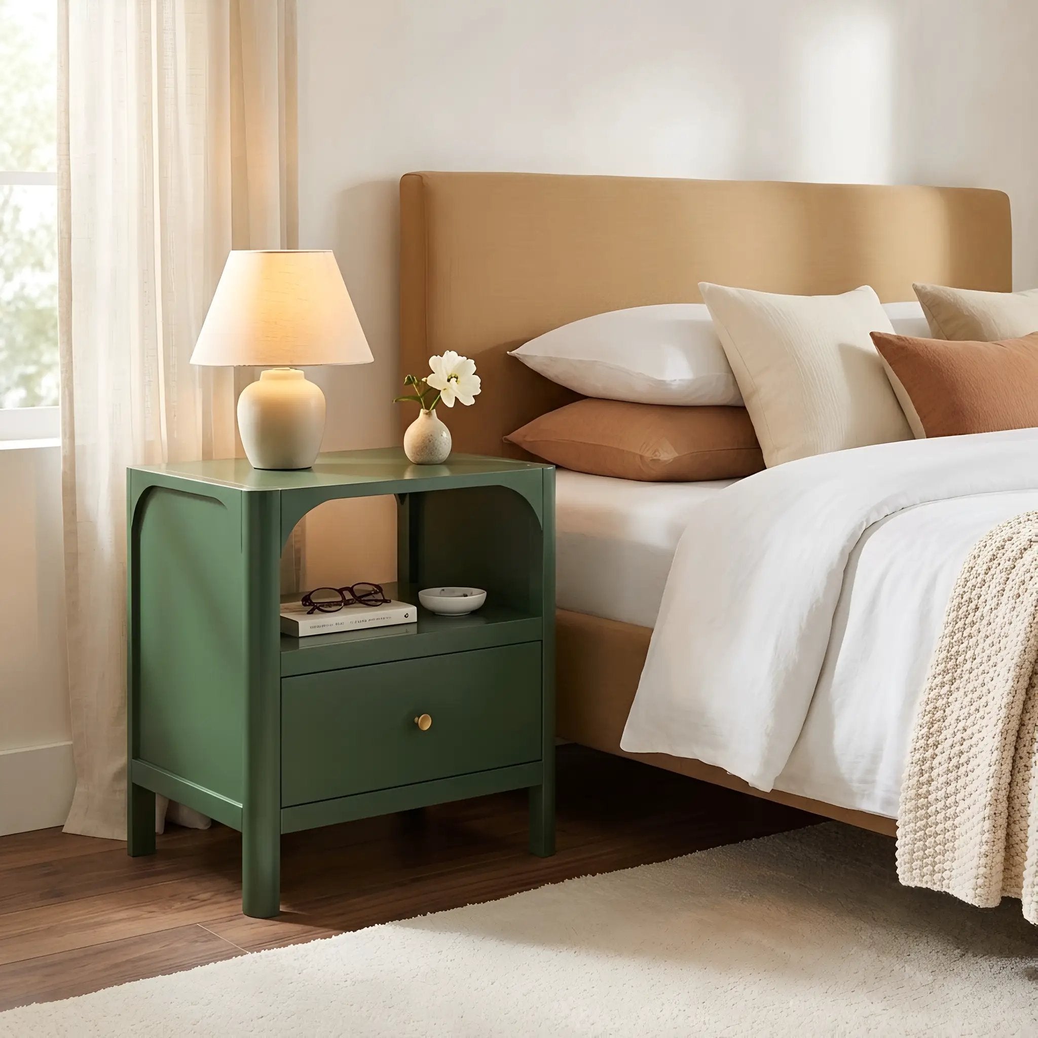 Williamson 1-Drawer Nightstand in Vintage by HouseOfZazla