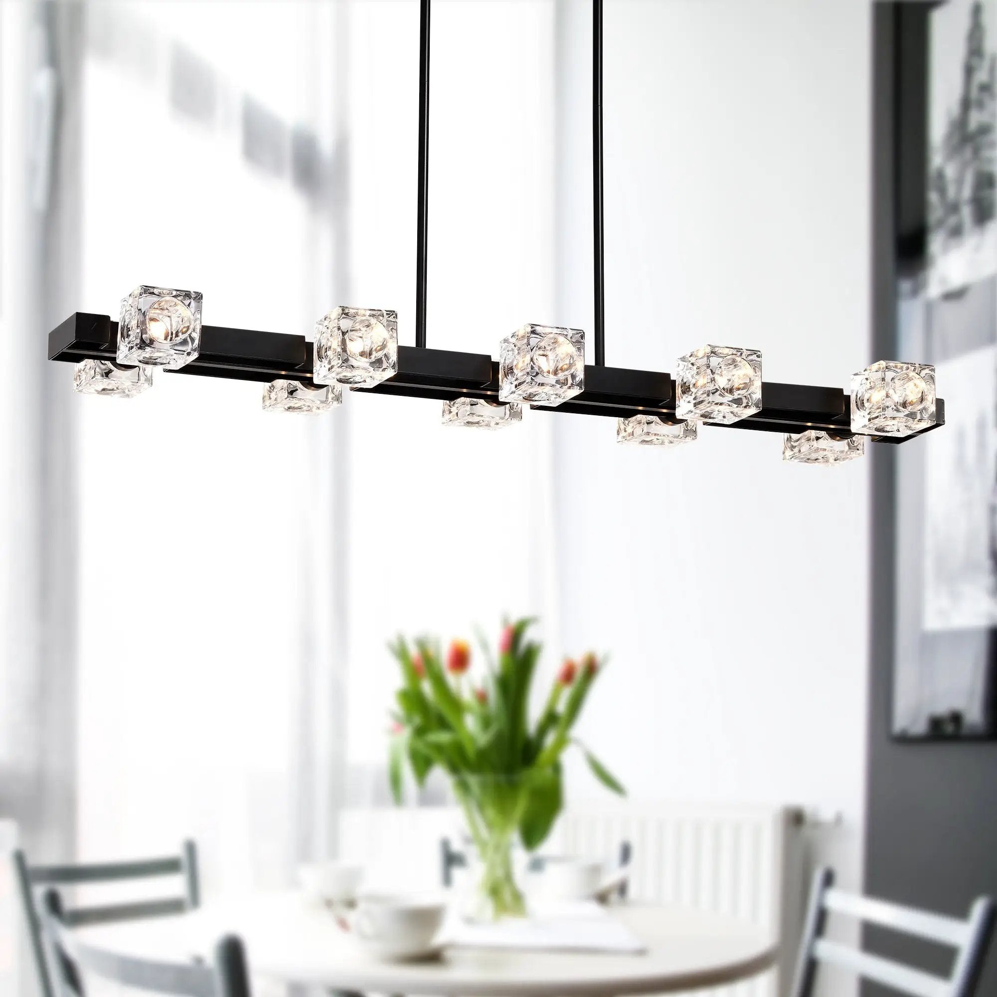 Rectangle Chandelier for Dining Room, 10-Light by HouseOfZazla