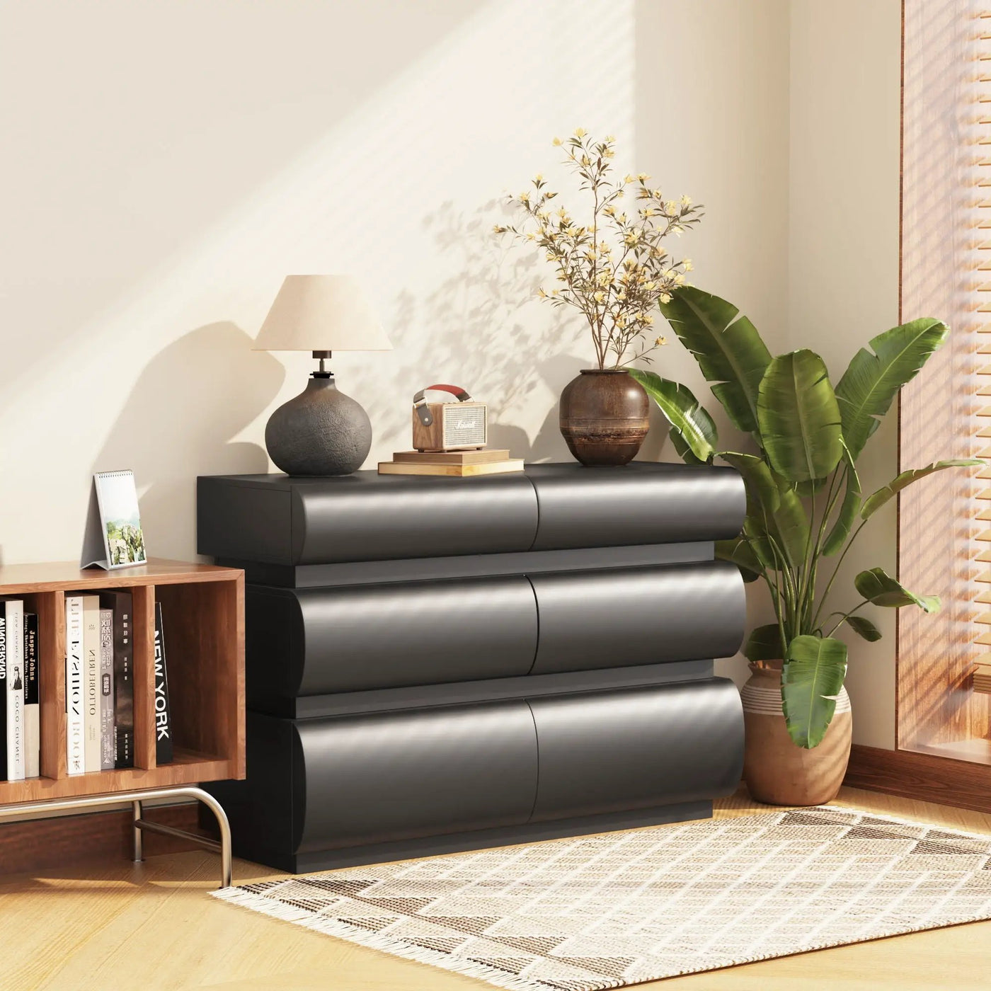 Minimalist Modern 6 Drawer Dresser, Handle Free Design With Wide Storage by Unique Piece Furniture
