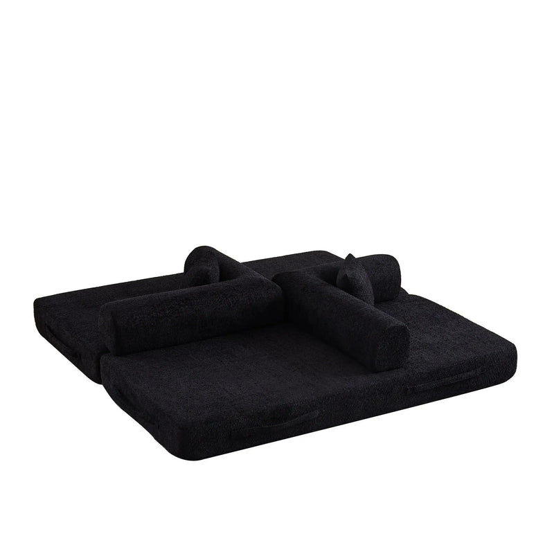 Convertible Sleeper Sofa Bed With Cylindrical Pillow by HouseOfZazla