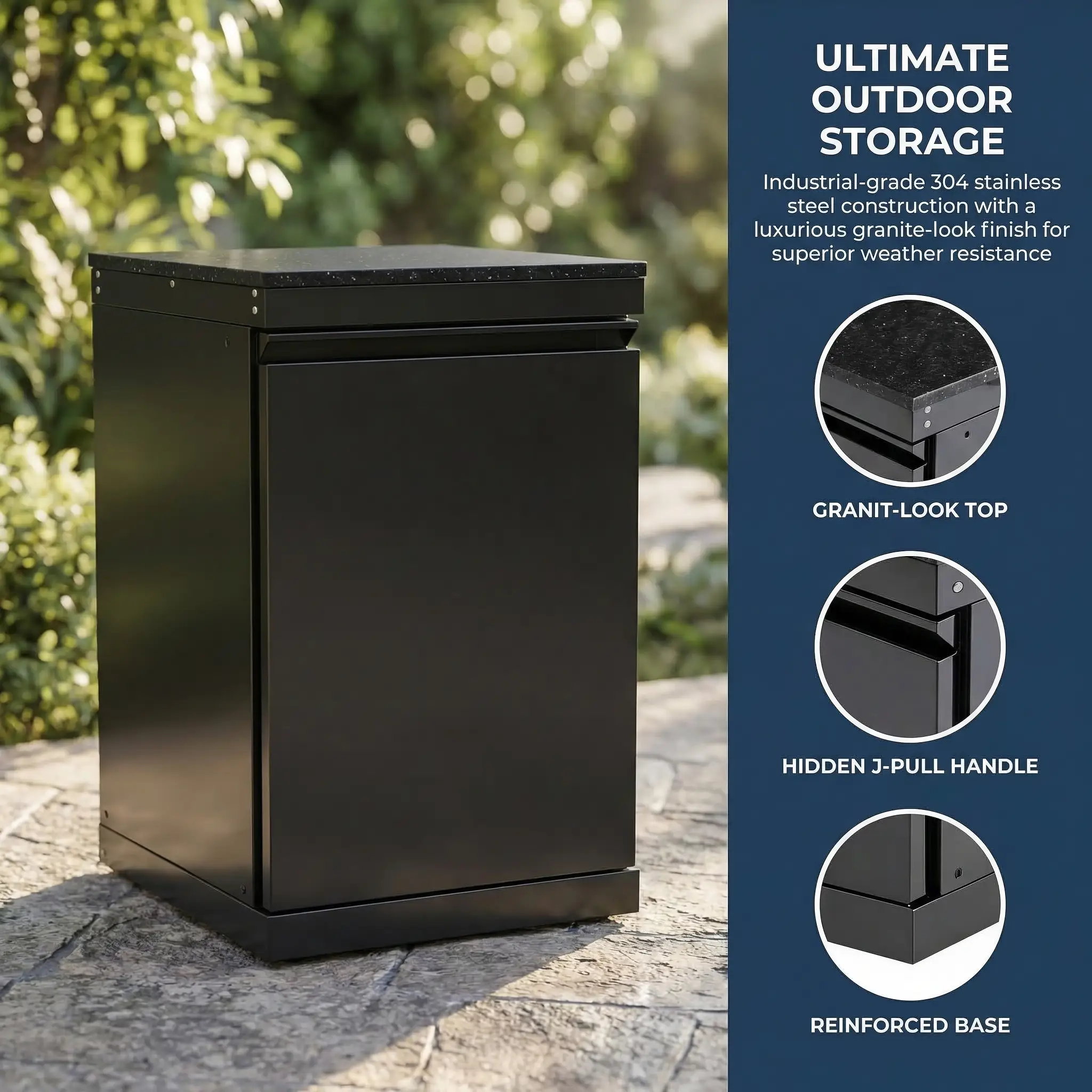 Black Single-door Storage Locker Outdoor Kitchen Islands by Chery Industrial