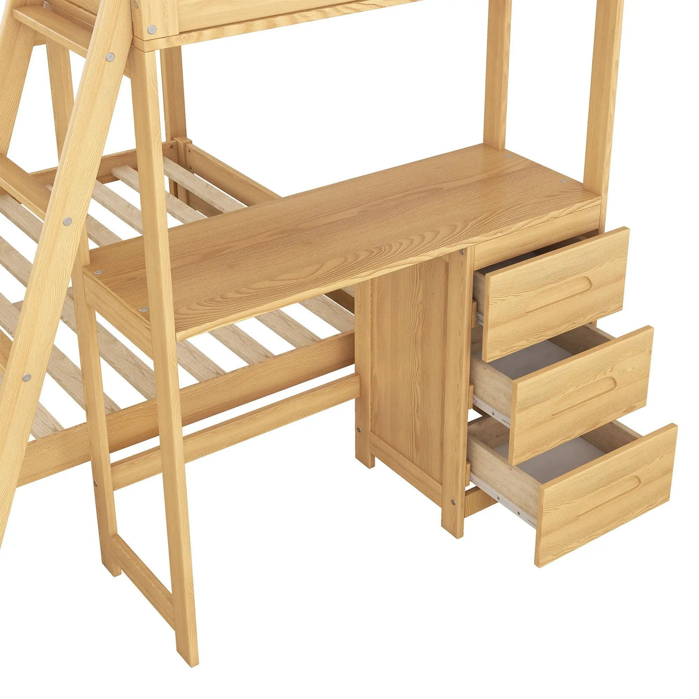 Bunk Bed With Built In Desk And 3 Drawers by HouseOfZazla