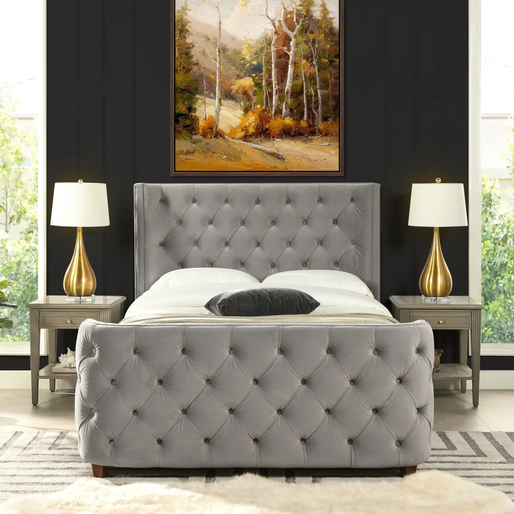 Brooklyn - Tufted Panel Bed Headboard And Footboard Set by Unique Piece Furniture