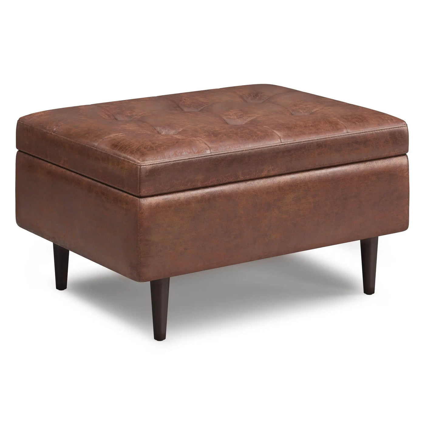 Shay - Large Square Coffee Table Storage Ottoman Mid-Century Style by HouseOfZazla