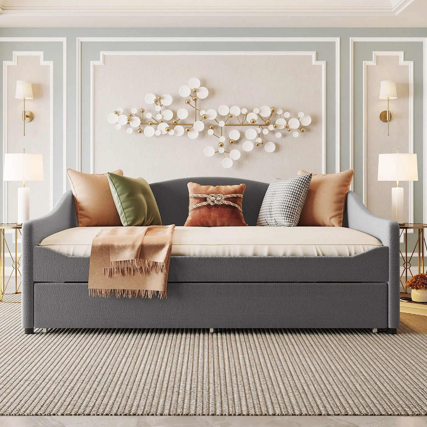 Upholstered Daybed With Light And Trundle by HouseOfZazla