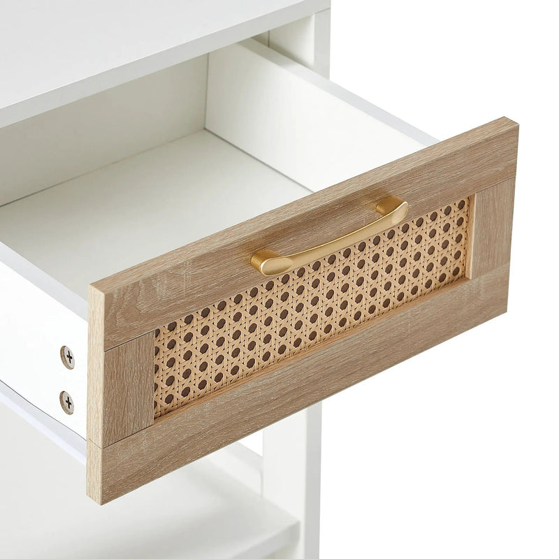 15.75" Rattan End Table With Drawer, Modern Nightstand, Side Table For Living Room, Bedroom by HouseOfZazla