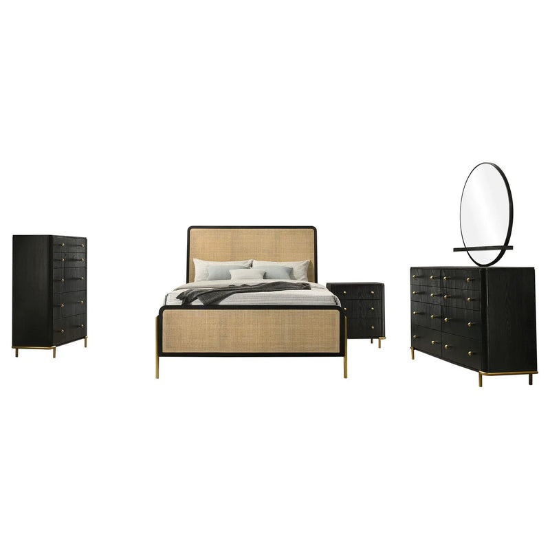 Arini 5-piece Eastern King Bedroom Set Black and Natural by Unique Piece Furniture