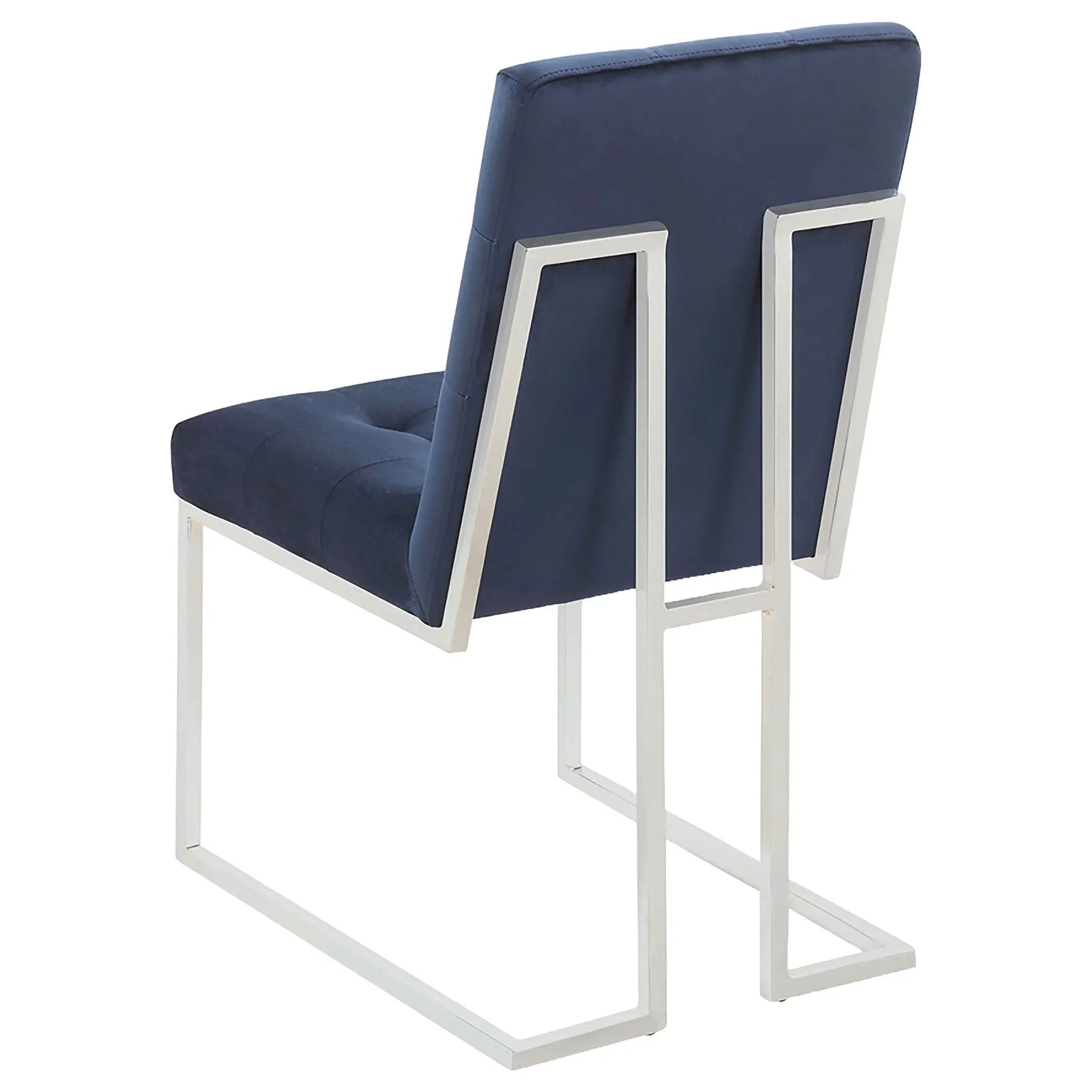 Cisco Velvet Upholstered Dining Side Chair Chrome (Set of 2) by Unique Piece Furniture