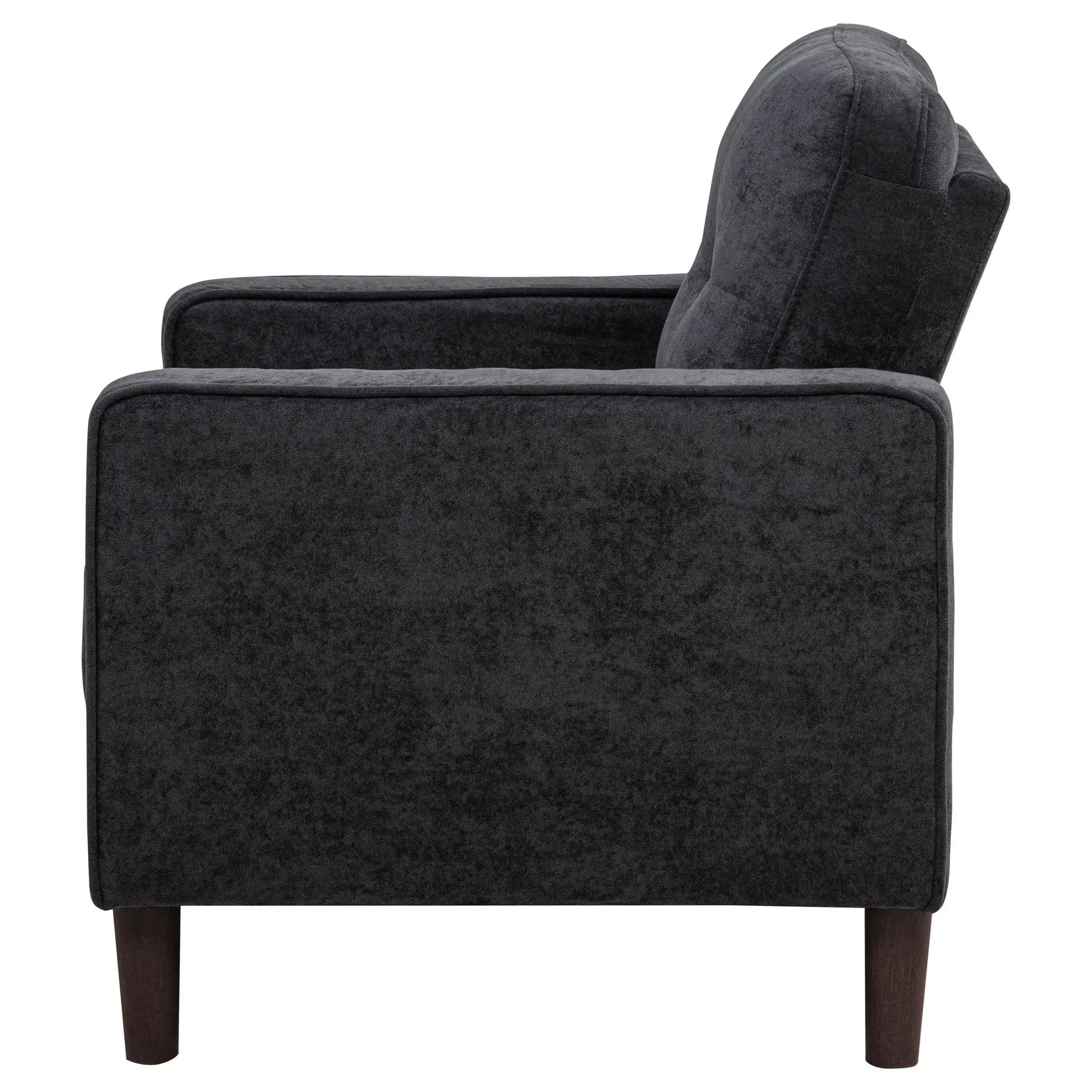 Bowen II Fabric Upholstered Track Arm Chair Steel Grey by Unique Piece Furniture