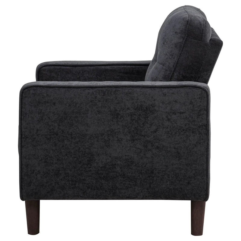 Bowen II Fabric Upholstered Track Arm Chair Steel Grey by Unique Piece Furniture