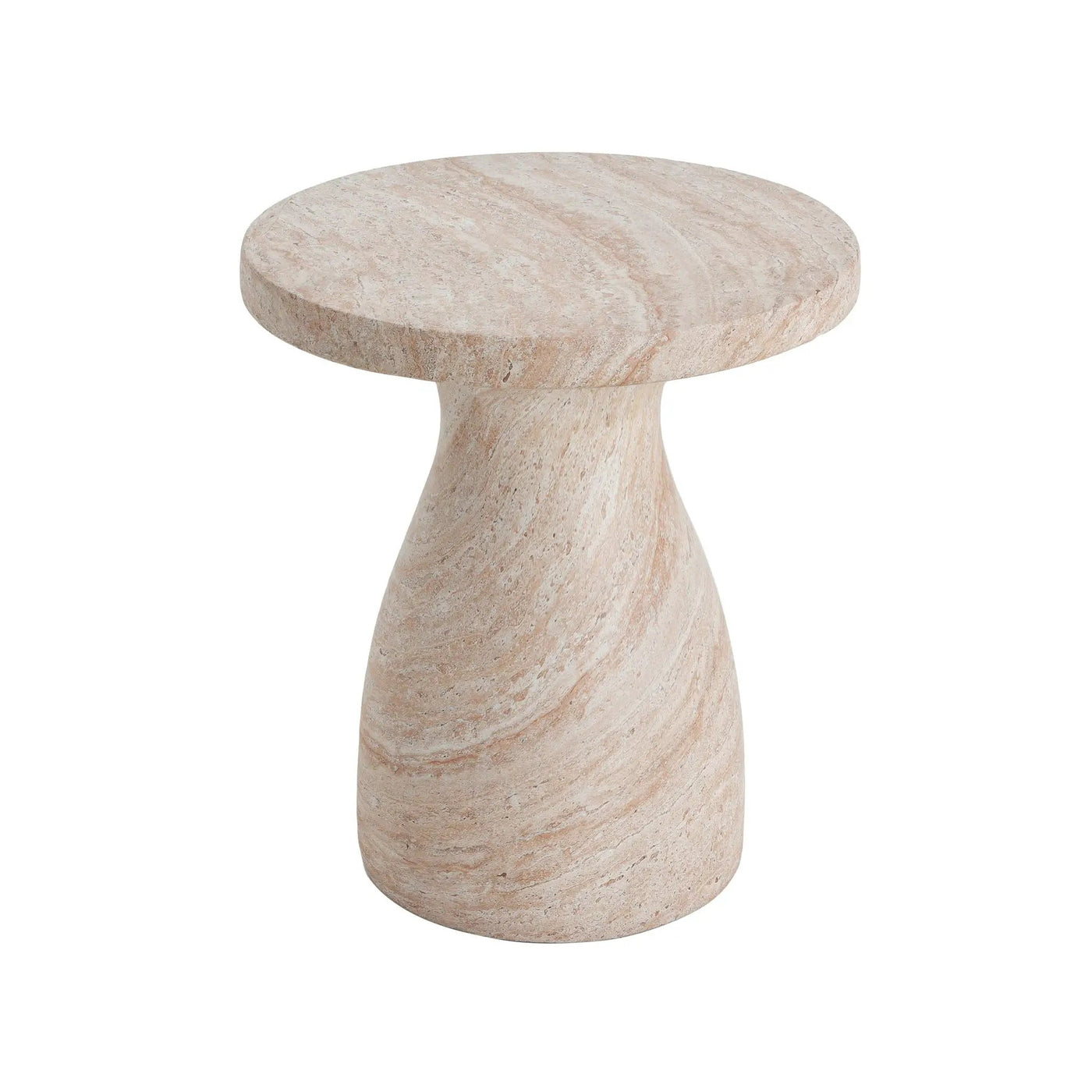 Outdoor / Indoor Travertine Side Table Lightweight by HouseOfZazla
