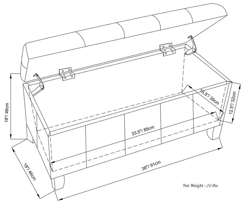 Dover - Multifunctional Storage Ottoman Bench by Unique Piece Furniture