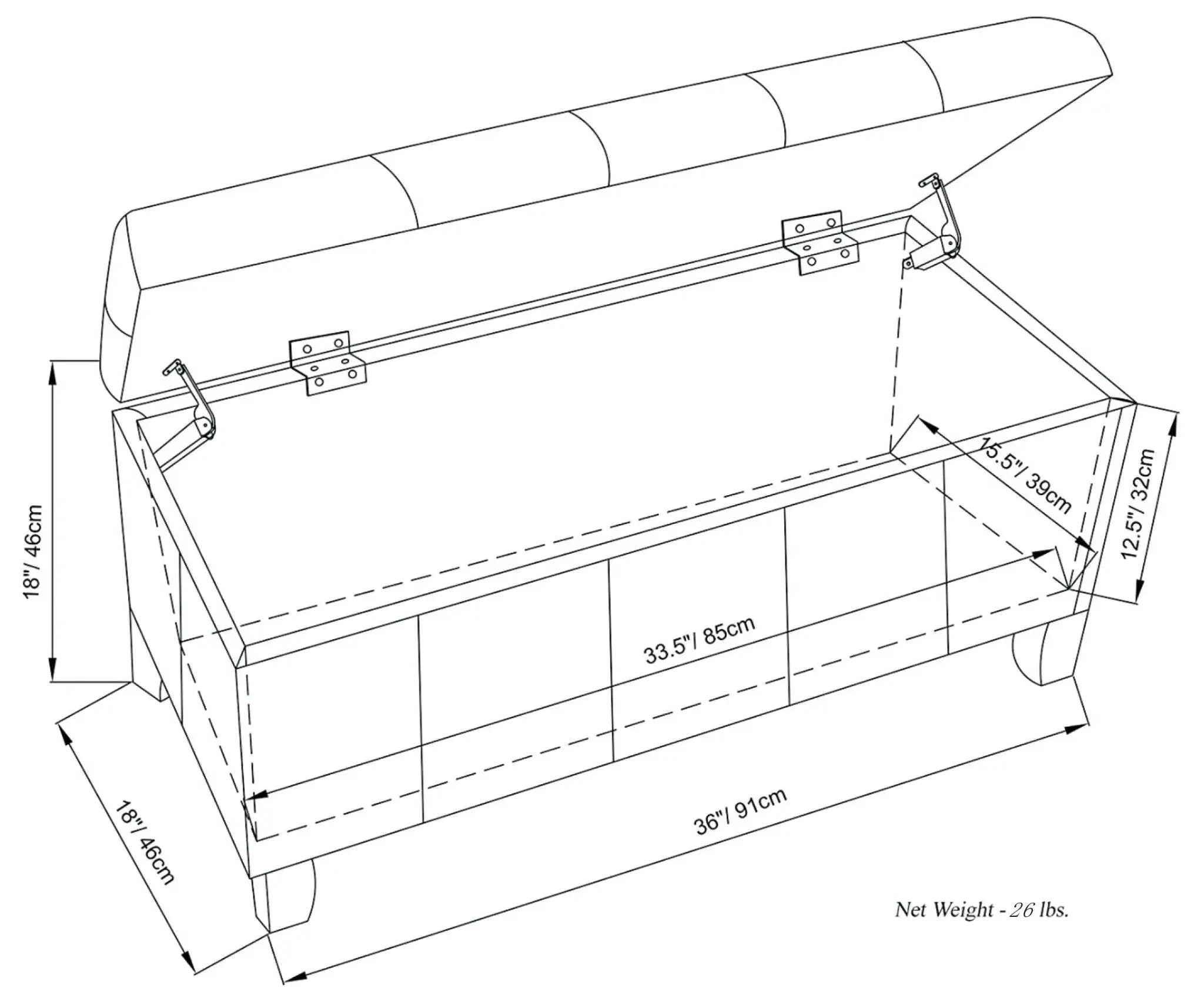 Dover - Multifunctional Storage Ottoman Bench by Unique Piece Furniture