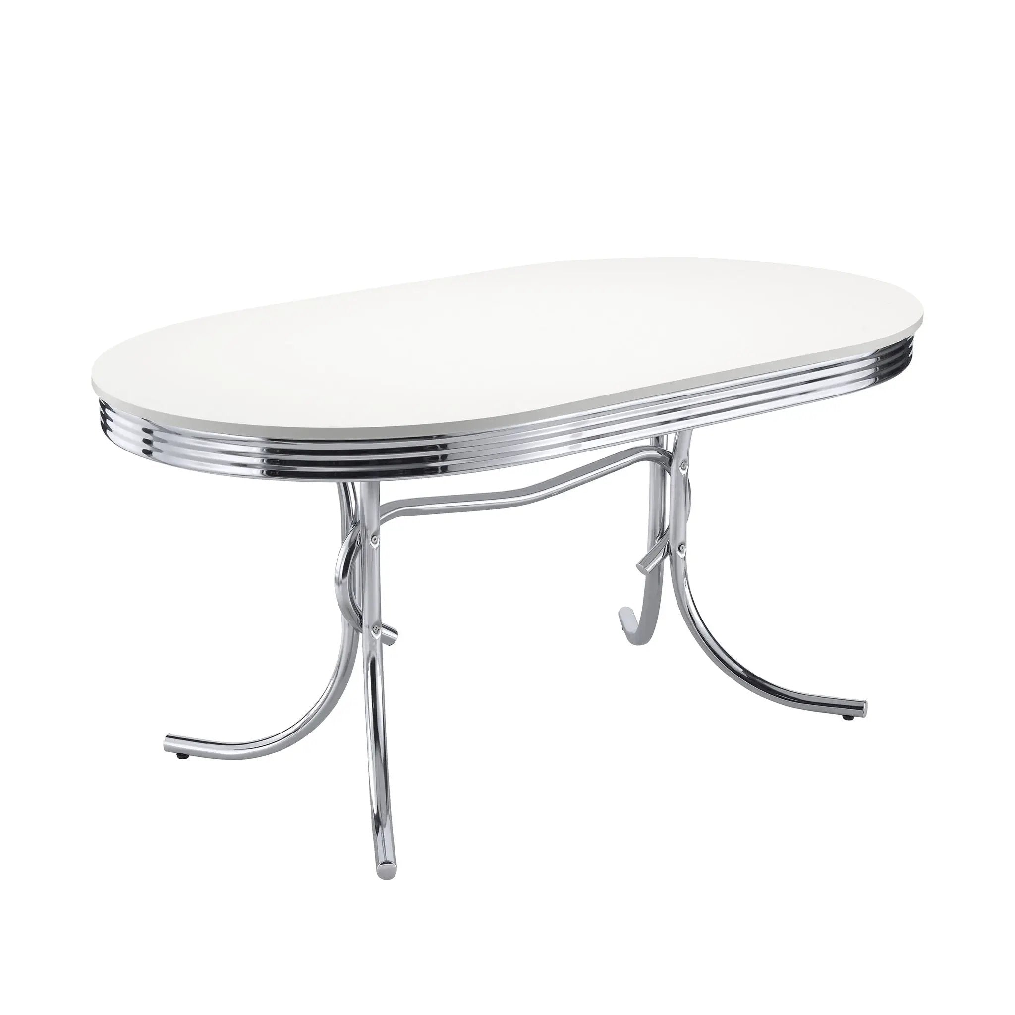Retro 5-piece Oval Dining Table Set White and Red by Unique Piece Furniture
