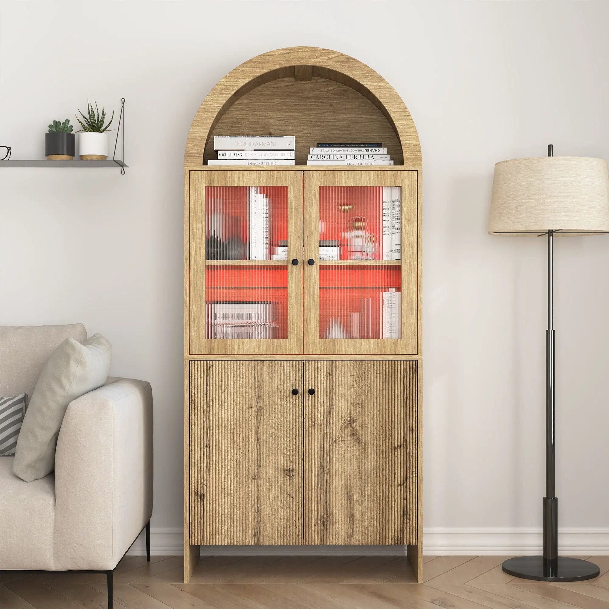 Modern Tech Inspired Dome Cabinet With LED Lighting