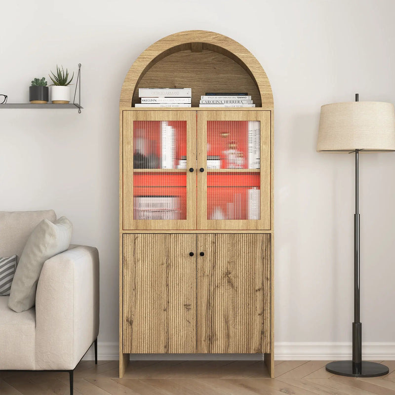 Modern Tech Inspired Dome Cabinet With LED Lighting