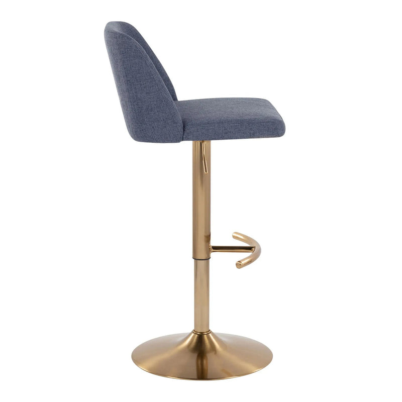 Toriano - Contemporary Adjustable Barstool With Swivel With Rounded T Footrest (Set of 2) by Unique Piece Furniture