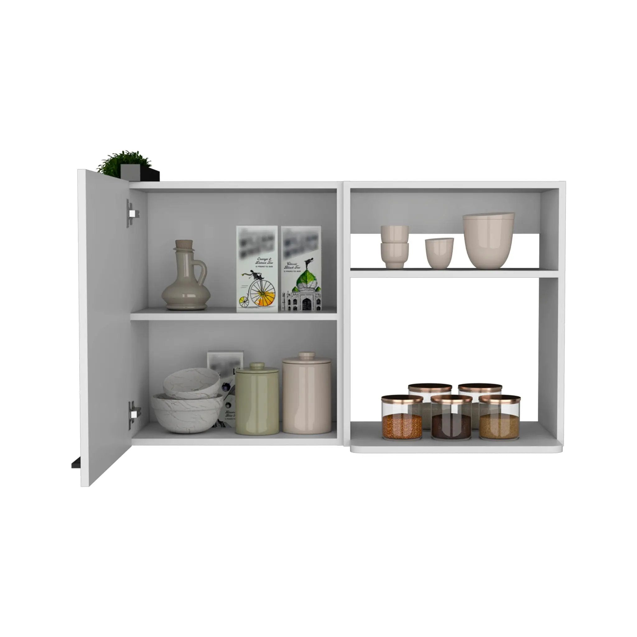 Burwood Kitchen Wall Cabinet with 2 Doors and Shelves - White by HouseOfZazla