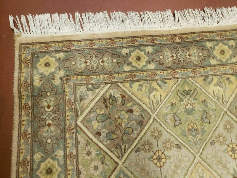 2' 7" X 9' Vintage Handmade India Floral Oriental Wool Runner Rug Hand Knotted by Jewel Rugs