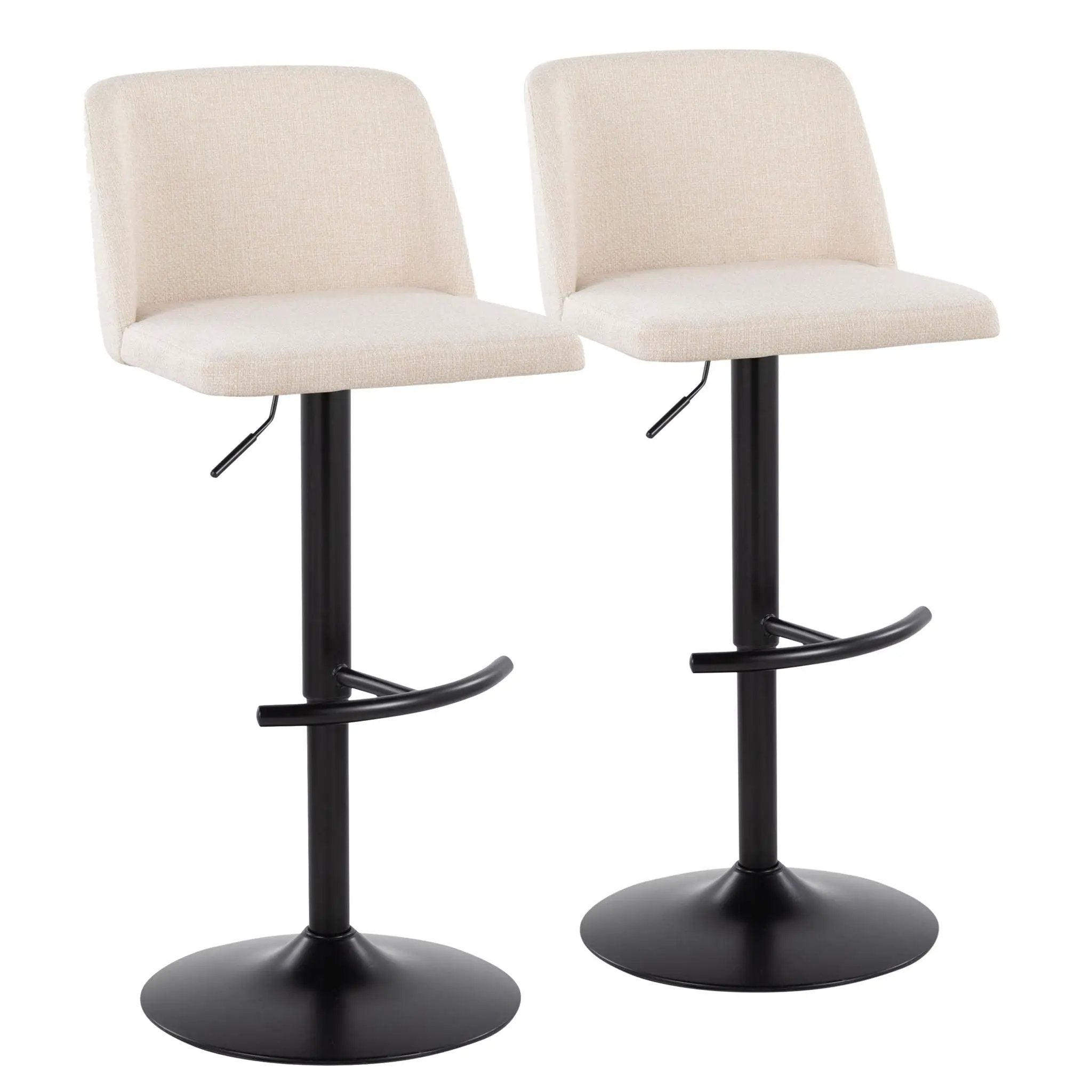 Toriano - Contemporary Adjustable Bar Stool With Rounded T Footrest (Set of 2) by Unique Piece Furniture