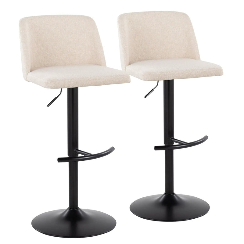 Toriano - Contemporary Adjustable Bar Stool With Rounded T Footrest (Set of 2) by Unique Piece Furniture