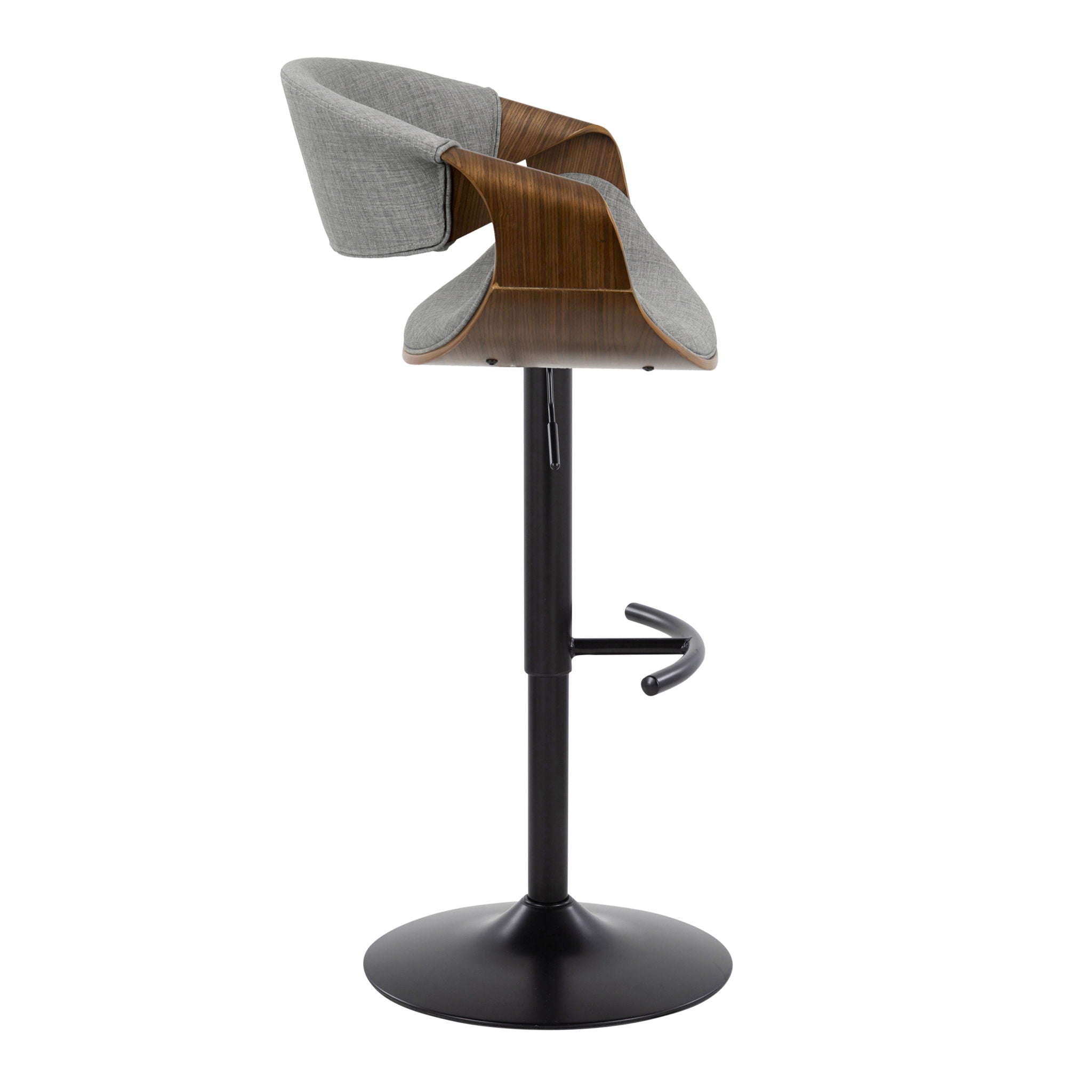 Curvo - Mid Century Modern Adjustable Barstool With Swivel & Rounded T Footrest (Set of 2) by Unique Piece Furniture