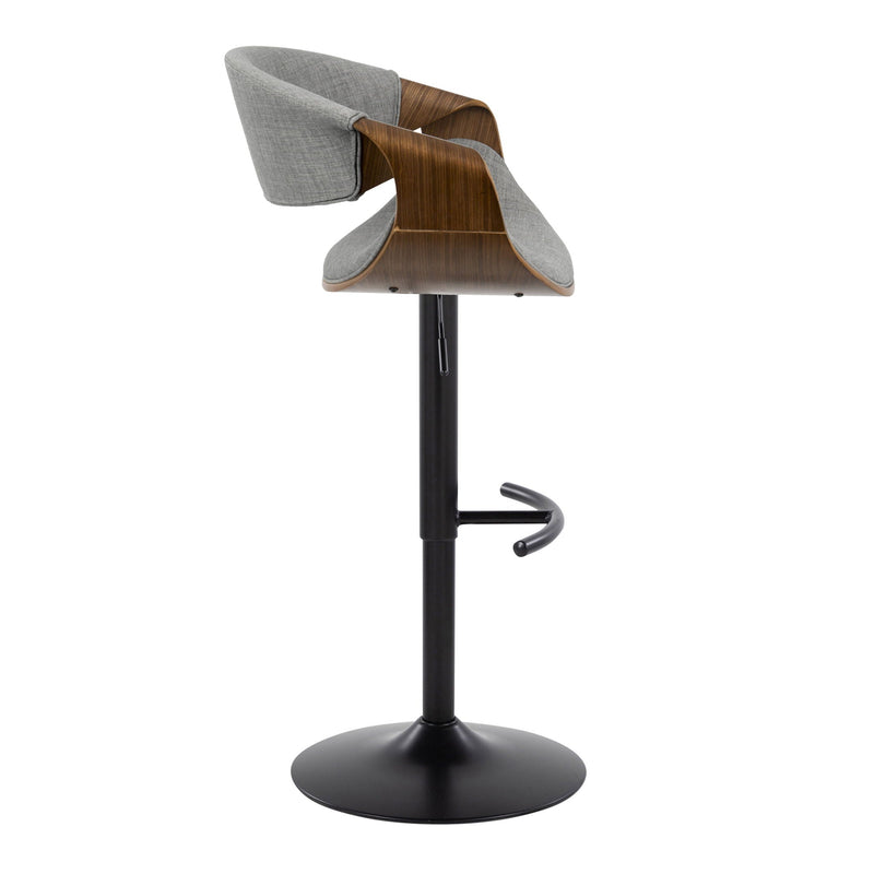 Curvo - Mid Century Modern Adjustable Barstool With Swivel & Rounded T Footrest (Set of 2) by Unique Piece Furniture