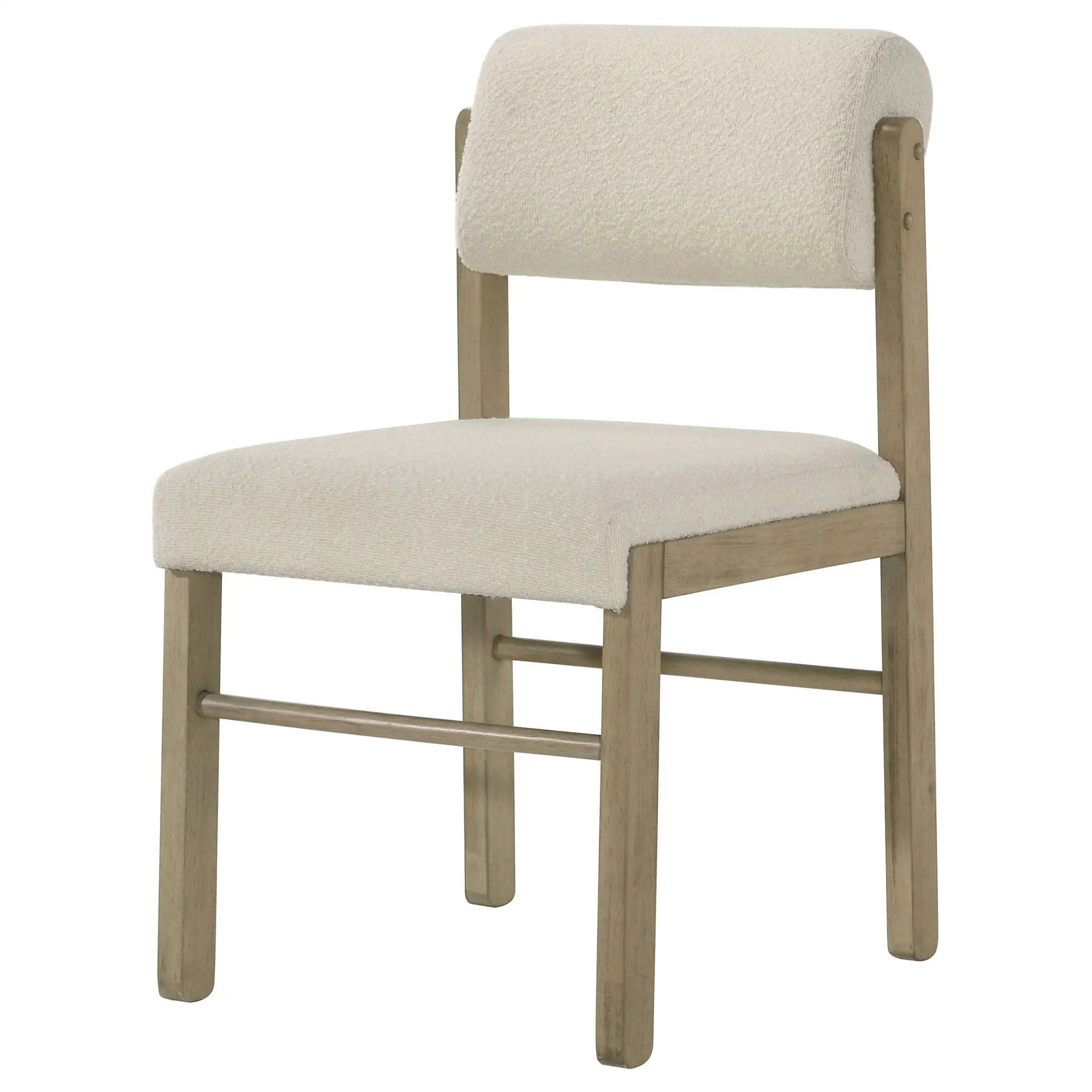 Kehoe Upholstered Dining Side Chair Cream and Natural Oak (Set of 2) by Unique Piece Furniture