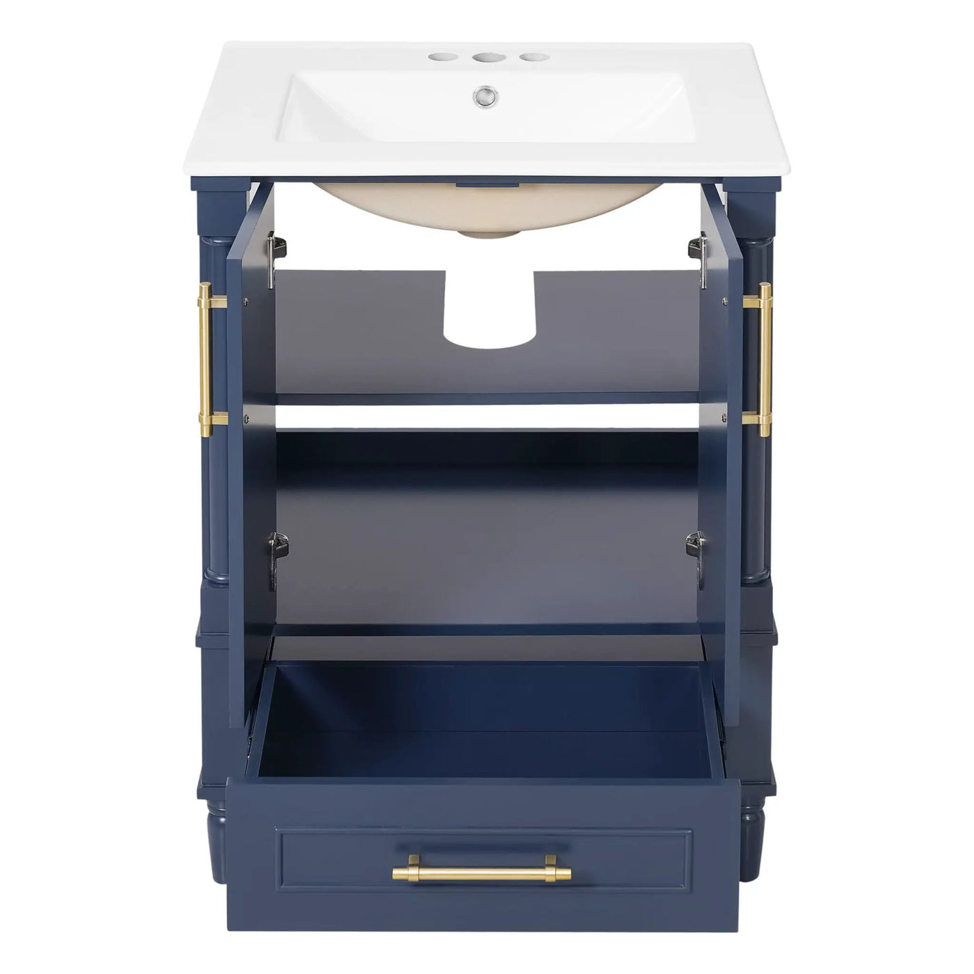 Bathroom Vanity With Ornate French Cylinder Legs, Soft Close Drawer by HouseOfZazla