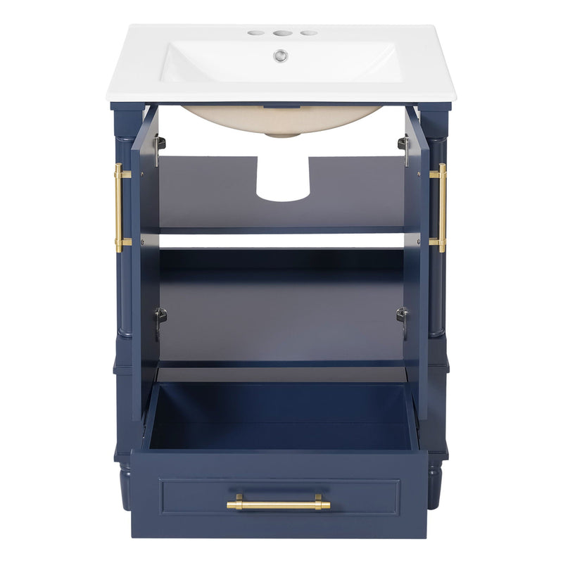 Bathroom Vanity With Ornate French Cylinder Legs, Soft Close Drawer by HouseOfZazla
