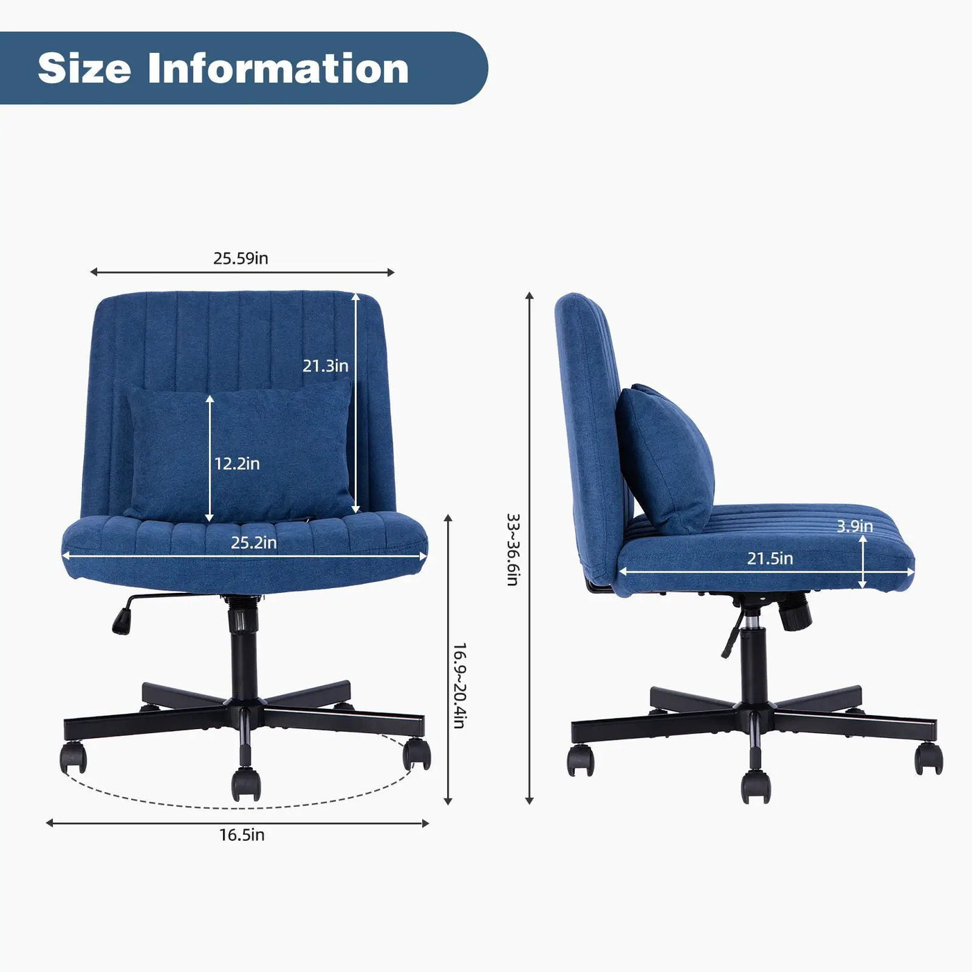 Criss Cross Office Chair With Adjustable Height, Ergonomic Design by HouseOfZazla