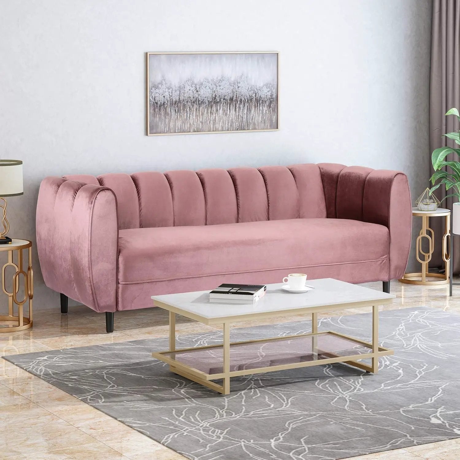 Miranda - Modern Glam 3 Seater Sofa by HouseOfZazla