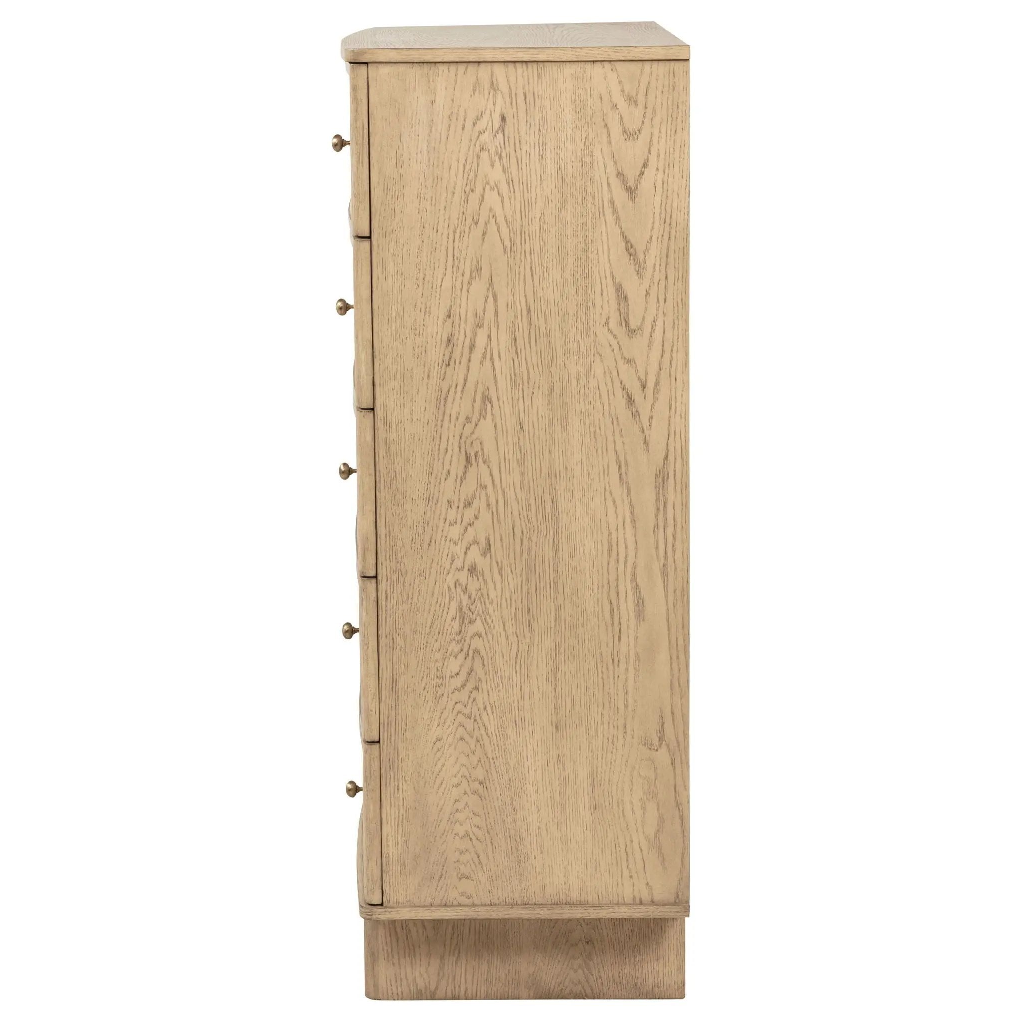 Kailani 5-drawer Bedroom Chest of Drawers Beige Oak by Unique Piece Furniture