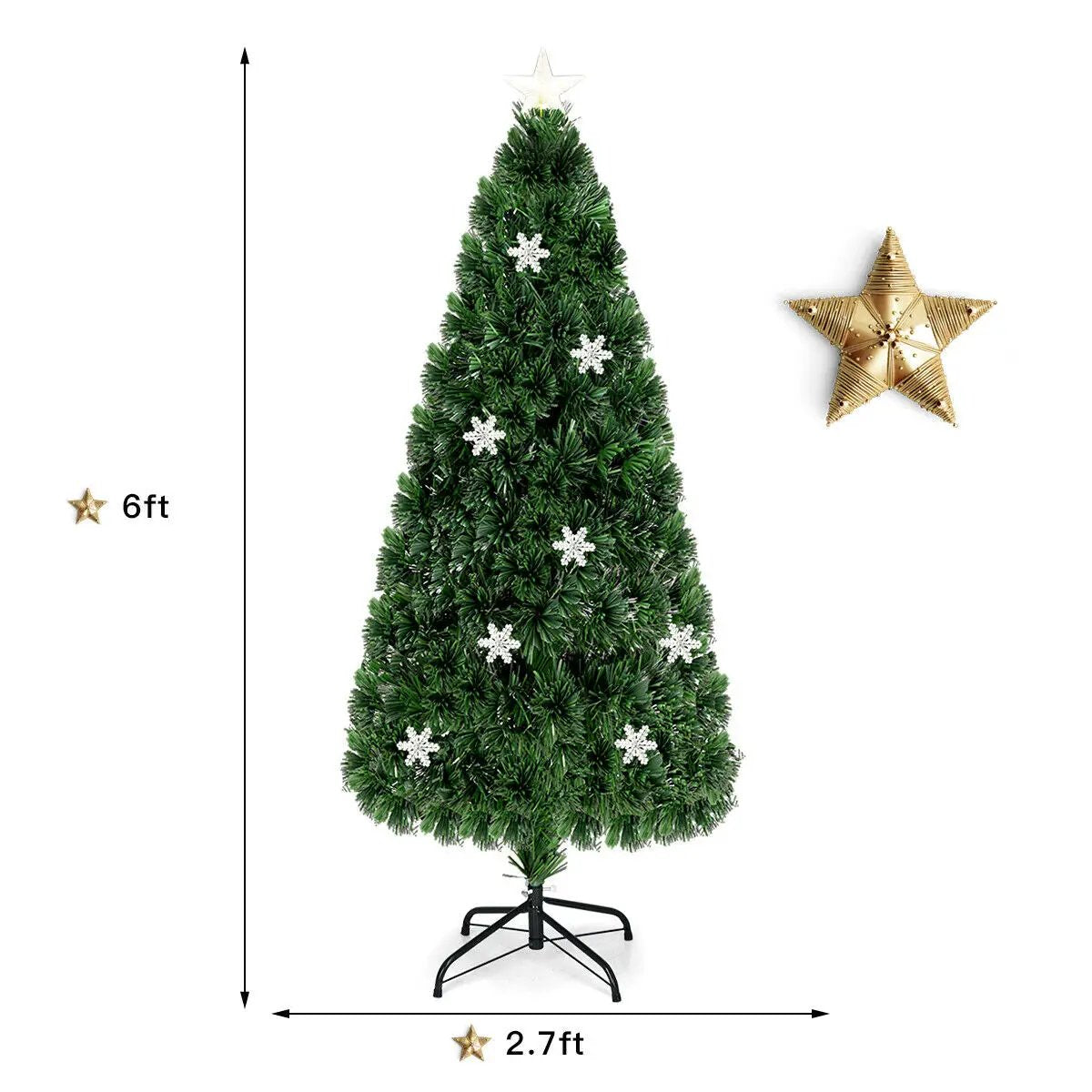 LED Optic Artificial Christmas Tree with Snowflakes by DirectDeals