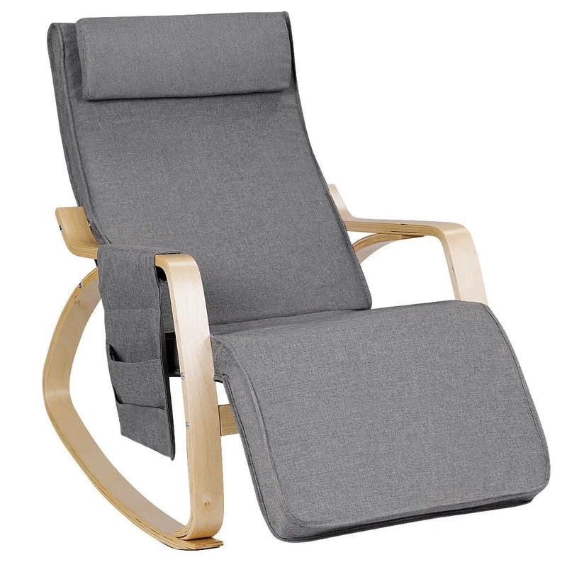Comfortable Lounge Rocking Chair with Removable Cushion Cover and Side Pocket by DirectDeals