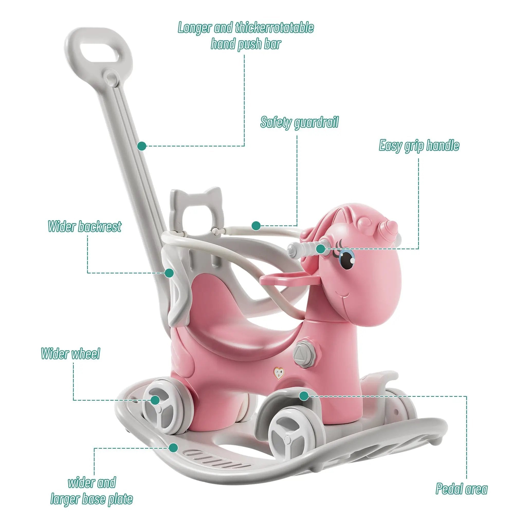 Rocking Horse for Toddlers - Unicorn Kids Ride On Toy by HouseOfZazla