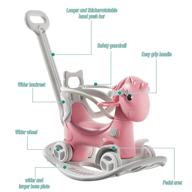 Rocking Horse for Toddlers - Unicorn Kids Ride On Toy by HouseOfZazla