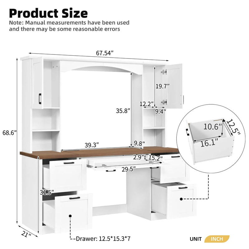 ON-Trend Farmhouse Arched Computer Desk with Hutch by HouseOfZazla