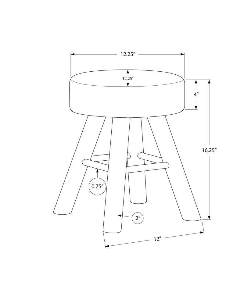 Ottoman, Pouf, Footrest, Foot Stool, Round, Natural Wood Legs, Contemporary, Modern by Unique Piece Furniture