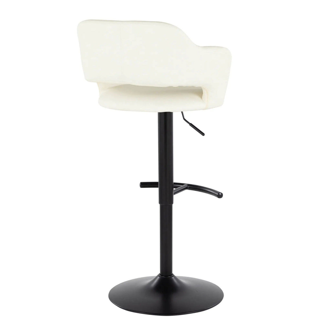 Margarite - Contemporary Adjustable Barstool With Swivel With Rounded T Footrest (Set of 2) by HouseOfZazla