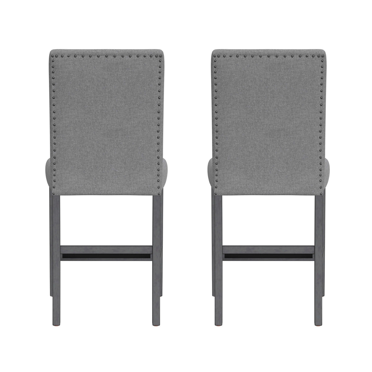 Zeph Upholstered Barstools Set of 2 with Comfortable Upholstery - Light Brown or Dark Gray, photo 11 of 11