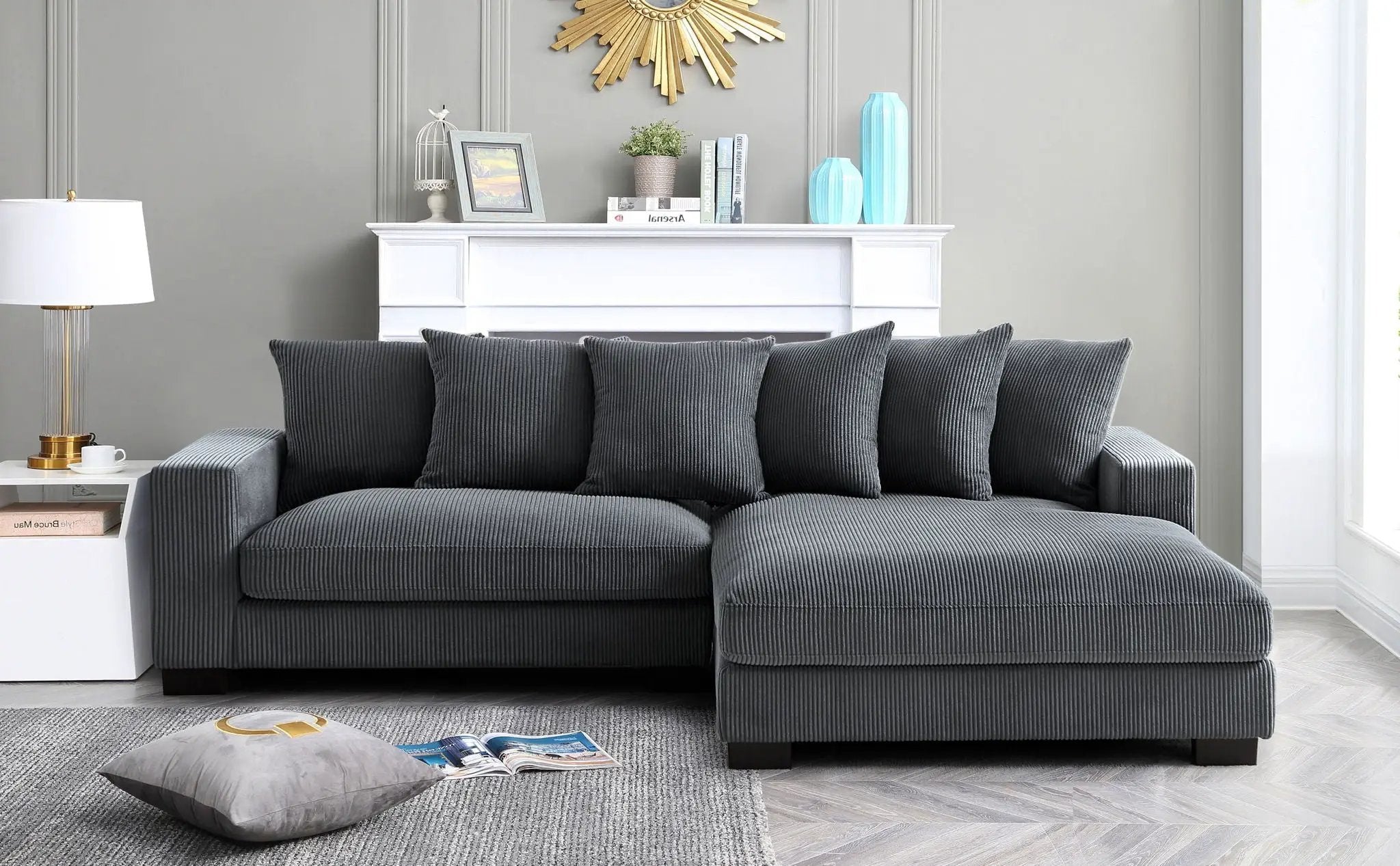 Luxe - Oversized 2 Piece Sectional Couches For Living Room, L Shaped Sofa With Chaise by Unique Piece Furniture