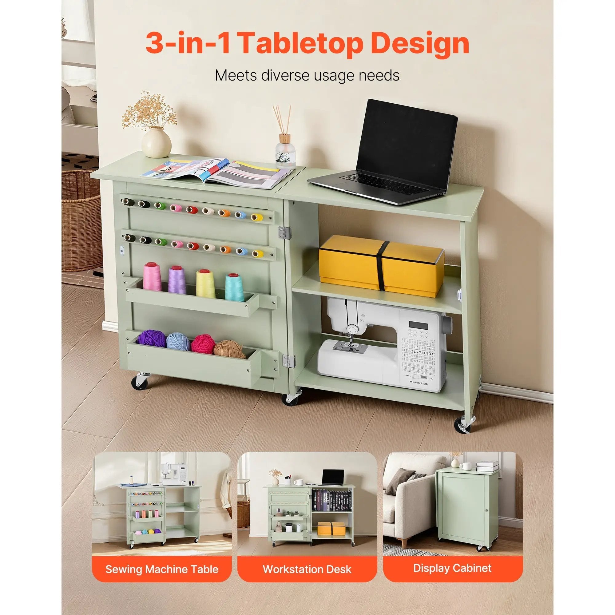 Folding Sewing Table: Multipurpose Craft Station by HouseOfZazla
