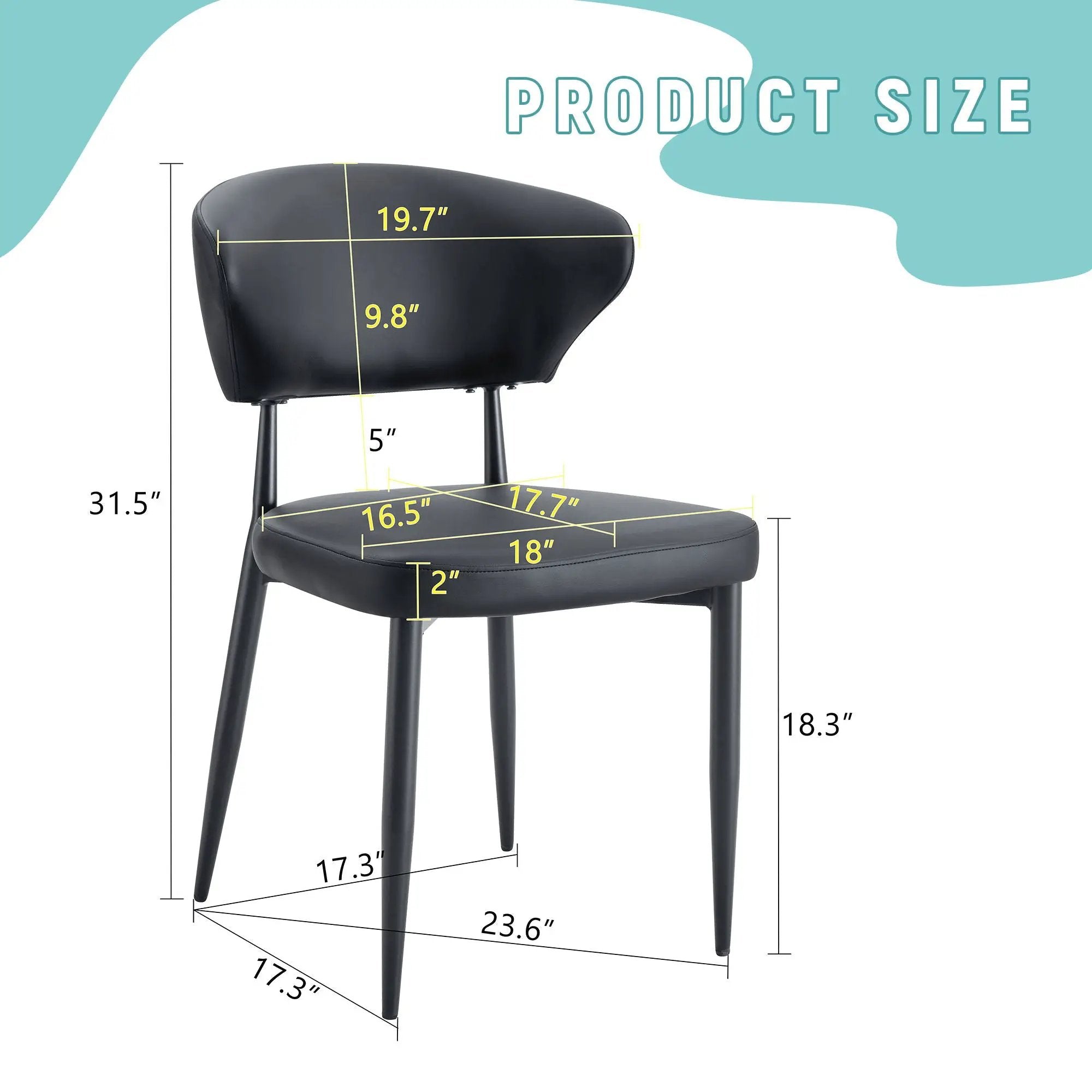 Minimalist Ergonomic Dining Chair With Curved Backres (Set of 4) by Unique Piece Furniture
