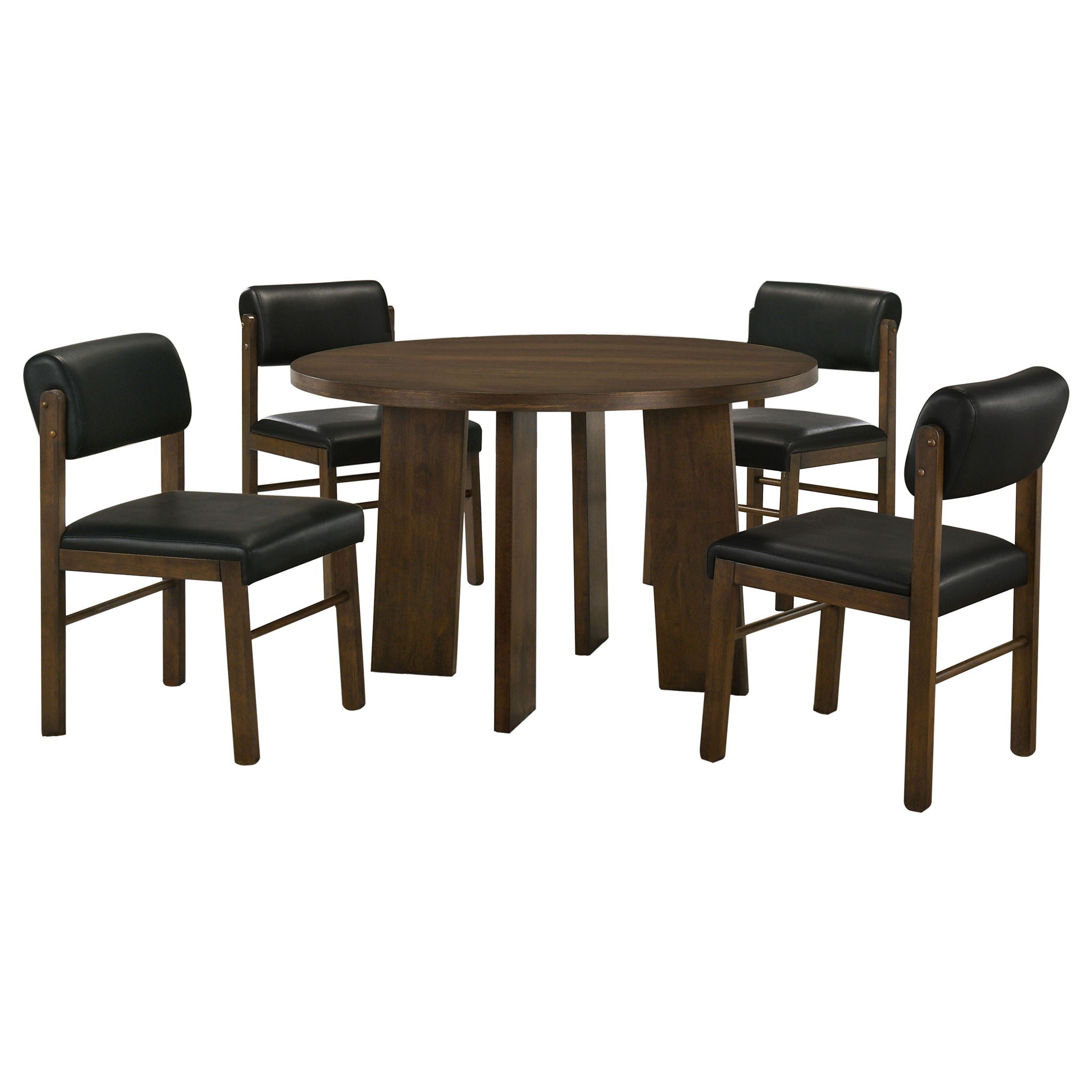 Strouse 5-piece Dining Set Black and Walnut by Unique Piece Furniture