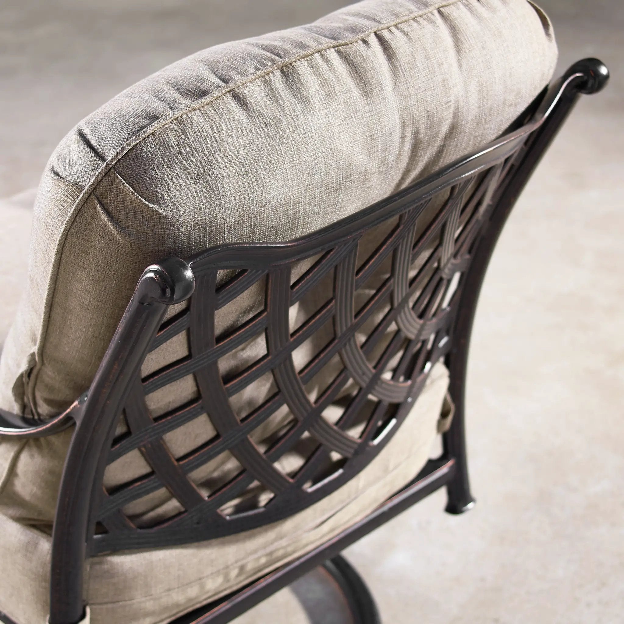 Aluminum 48-in Rectangular Patio Fire Table and Swivel Rocker Set by Sharicks